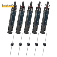 5 PCS PV Solar Panel Connector Male/Female 15A Built-in Diode Inline Fuse Solar Wire Connectors Wate