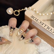 [HANDMADE]Press On Nails Set Reusable Fake Nail Labubu Nail Shining Fake Nails Long Fake Nails Nail 