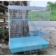 Large cage 47cm 3-storeyClear for hamster farming. Iron cage for squirrel farming [with 80ml bottle]