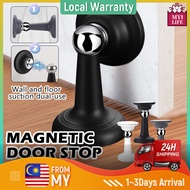 Magnetic Door Stopper Penahan Pintu Stainless Steel Floor Mount Door Stopper Punch-free Self-adhesiv