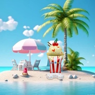 Oversized balloon party decoration photo props toy balloon 4D three-dimensional standing summer seaside coconut tree ice cream