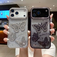 Foreign Trade Point Diamond Butterfly Plating Gradient Glitter Suitable for iPhone17Pro max Apple 16