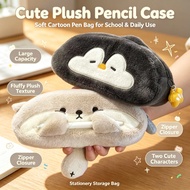 CONS0 Pen Bag, Otter Penguin Plush Pencil , Multi-function Large Capacity Stationery Organizer Schoo