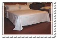 床單飯店民宿日租純白色系列客房寢飾精梳棉雙人床用床單8.5尺X10尺