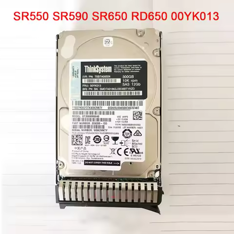 For IBM FRU SR550 SR590 SR650 RD650 00YK013 300G 10K SAS 2.5" Server Hard Disk