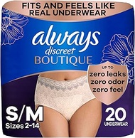 Always Discreet Boutique High Rise Incontinence and Postpartum Incontinence Underwear for Women, Siz