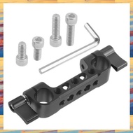 T6(GRSU) Dual 15mm Rod Clamp Railblock with 1/4 Screw Holes for DSLR Camera Rod Shoulder Support for