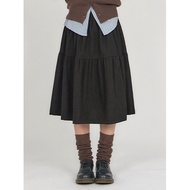 Codibook|Korea EEZEE Black Corduroy Mid-Length Skirt SK021 Women's Clothing