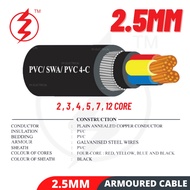 [LOOSE CUT] 2.5mm x 2C /3C /4C /5C /7C /12C Armoured Cable / Underground Cable