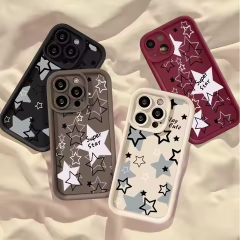 Cute Star Pattern Phone Case For Samsung Galaxy A73 A72 A03 A03S A32 A31 A51 A71 A70 A11 A20S F06 M1
