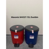 Maxonic M4321 12L Plastic Round Pedal Dustbin/Step Bin