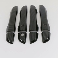 4/8/12 cái viền bát có tay cầm cửa xe tạo kiểu ABS sợi carbon vỏ bọc trang trí viền phong cách ngoại