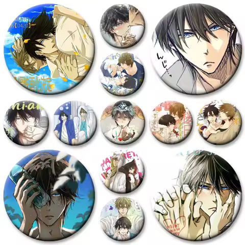 Round Anime Brooches Dakaretai Otoko 1-i Ni Odosarete Imasu Pins Backpack Accessories Takato Saijo J