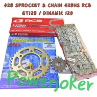 ( 1 SET ) MODENAS GT128 DINAMIK120 DINAMIK 120 - FRONT REAR 428 SPROCKET CHAIN 428H SPOKET SPOCKET R