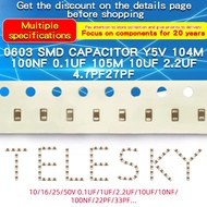 100pcs 0603 SMD Chip Capacitor 6.3V 10V 16V 50V 10pF 20pF 22pF 47pF 100pF 1nF 10nF 15nF 100nF 0.1uF 
