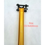 Aceoffix Seatpost Size 33.9mm Length 600mm Seatpost Folding Bike Gold