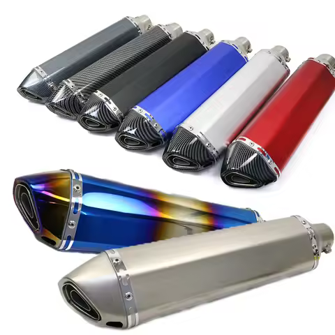 470mm Long Motorcycle 51MM Exhaust Pipe With Muffler Moto Bike Pot Escape For Dukati 696 848 tmax 50