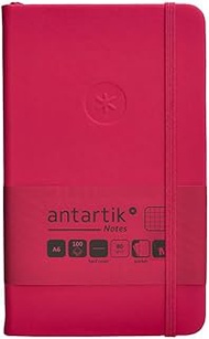 Antartik Notebook with elastic band, hardcover, A6 sheets, squared, burgundy, 100 sheets, 80 g, FSC