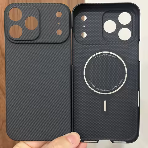 Magnetic Real Aramid Carbon Fiber Phone Case Cover On For iPhone 15 16 17 Pro Max Air 17Pro ProMax I