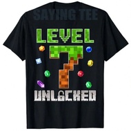 Birthday Boy Level 7 Unlocked Game Pixel T-Shirt It's My 7th Birthday Saying Tee Sons Nephew B-Day N