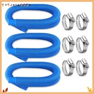【stsjhtdsss1.my】Pool Pump Replacement Hose for Intex/Coleman,330GPH 1000GPH, 3 Pack Swimming Pool Pump Pipes with Hose Clamp