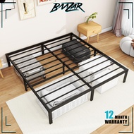𝐁𝐌𝐙𝐀𝐑 【2-3 𝑫𝒂𝒚𝒔 𝑫𝒆𝒍𝒊𝒗𝒆𝒓𝒚】Metal Bed Frame Noheadboard-Black Queen/King/Single High Quality