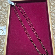 black crystal with gold balls chain