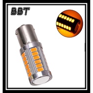 BBT 1 Pair LED Turn Signal Light Car Tail Backup Yellow Bulb Train 33 SMD 12v [1156-1 Socket Butt] 1