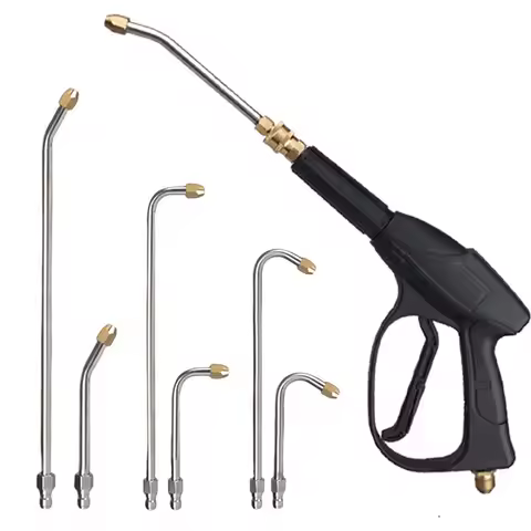 25° /90° High Pressure Power Water Gun Extension Spray Wand Nozzle 1/4" U-Shape Angled Lance Cleanin