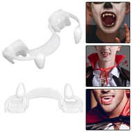 Retractable Vampire Dentures Fangs Halloween Cosplay Vampire Fangs Dentures Zombie Teeth Prop Hallow