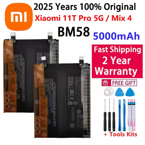 Replacement Battery for Xiaomi 11T Pro, 5G, Mix 4, Mix4, 5000mAh, Fast Shipping, BM58, 100% Original
