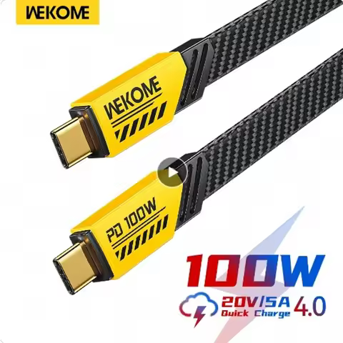WEKOME Type C to Type C 100W Mecha Style C-Type Fast Charging Cable USB A to USB C Data Cord for iPh