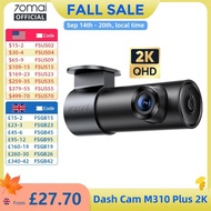 70mai M310 Plus 2K 1440P Dash Cam 143°FOV f/1.55 Large Aperture Smart Voice Control 24H Parking Guar
