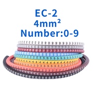 【On Sale】 500pcs Ec-0/1/2/3 Cable Wire Marker 0 To 9 For Cable Size 1.5/2.5/4.0/6.0 Sqmm Colored Num