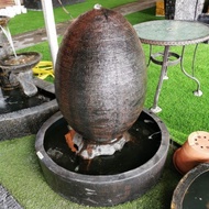 S41 Feng Shui Sandstone 100cm Round Water Pond Fountain Garden Water Feature 风水流水喷泉瀑布池 Fish Waterfal