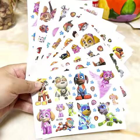 5PCS Paw Patrol Temporary Tattoos for Kids Cartoon Skye Waterproof Tattoo Stickers Children's Body A