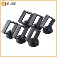 SUER 10 pcs Storage Display Box, Square with Base Transparent Film Display Box,  Black Jewelry Display Box Home