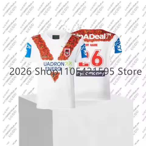 2026 Illawarra Dragons Classic Mens ANZAC Rugby Jersey-Mens Size S--5XL Perfect Quality