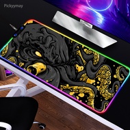 Octopus Large RGB Mouse Pad Gaming Mousepads LED Mouse Mat Monster Gamer Desk Mats Rubber Table Rug With Backlit Desk Pads