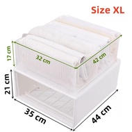 【PLAYFUL】33L Clothes Storage Box Transparent Drawer Storage Box Foldable Storage Organizer Box Home 