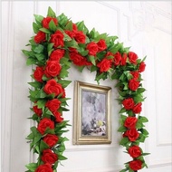 250CM Fake Silk Roses Ivy Vine with Green Leaves Artificial Flowers for Home Wedding Decor