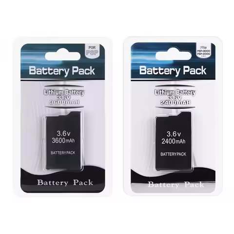 3.6V 3600mAh Rechargeable Lithium Battery Pack for PSP 1000 PSP-S110 2400mAh Lithium Batteries for P