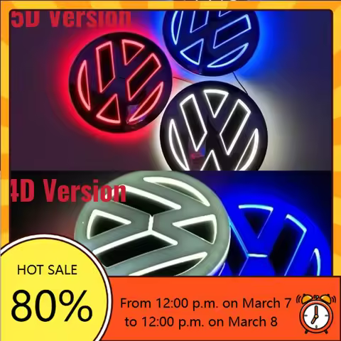 For VW Volkswagen Jetta MK5 Golf 1Pc VW 11cm 4D 5D Logo Light LED Rear Badge Light Front Grille Embl