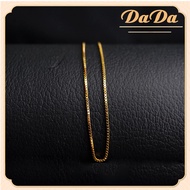 18K ITALY 97.2% สร้อยคอทองคําจริงกล่องผู้ชายเครื่องประดับโซ่ธรรมดาน้ําหนัก 3g ความยาว 45 ซม ทอง แท้