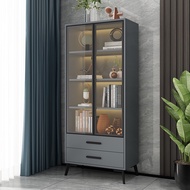 Bookshelf Cabinet Dustproof Glass Door Light  Bookshelf Floor Storage Cabinet