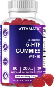 Sugar Free 5-HTP 200mg Gummies with B6 per Serving - 60 Pectin Based Gummes
