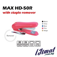 MAX Stapler HD-50R HD50R HD 50R 30Sheets With Staple Remover (Random Color) Use 3-1M 35-1M Staples B
