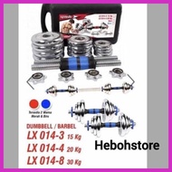 (SPORTS) GOSEND ONLY BARBLE CHROME DUMBELL SET 15 KG SPEEDS ORIGINAL + SAFE PRIVACY BOX