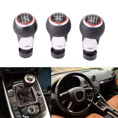 12mm 5/6 Speed Gear Shift Lever Stick Knob For Audi A3 A4 B6 B7 B8 A6 S4 A5 Q5 8R S Line For Seat Ib