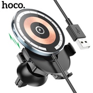 HOCO CW42 Multipurpose Magnetic Car Wireless Charger Qi Car Phone Mount Air Vent Phone Holder Magsafe Charger Compatible For iPhone 13 14 12 Pro Max/ 12 Pro/ 12/12 Mini